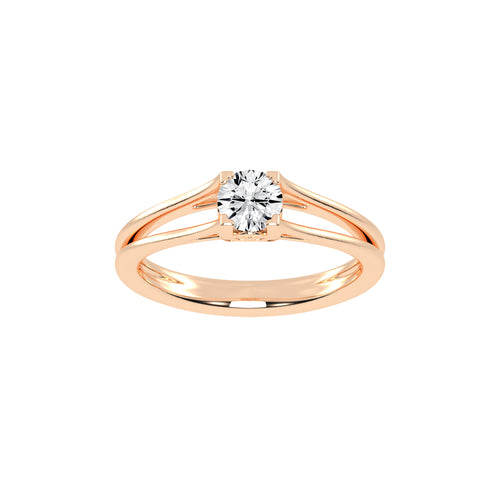 Solinella VShape Prong Round Cut Lab Diamond Ring