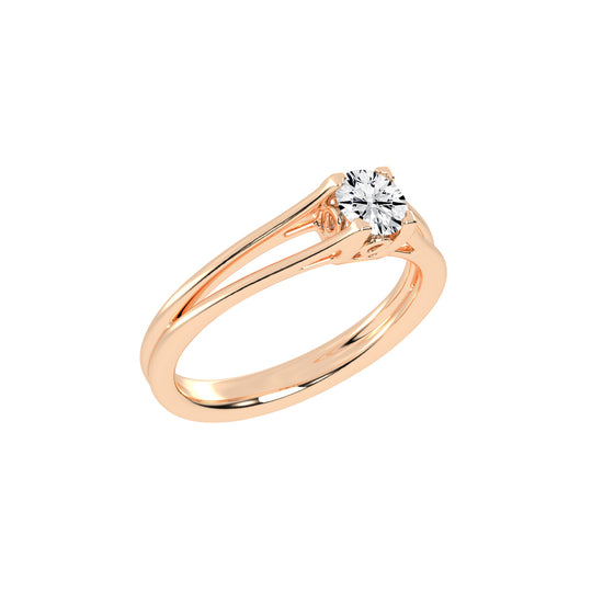 Solinella VShape Prong Round Cut Lab Diamond Ring
