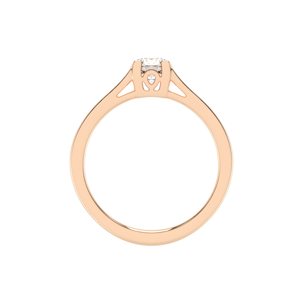 Solinella VShape Prong Round Cut Lab Diamond Ring