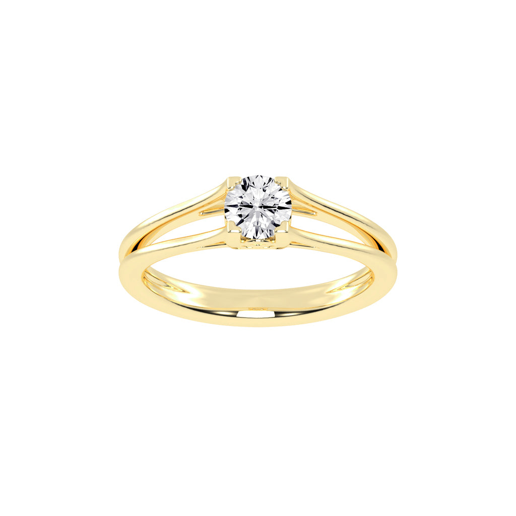 Solinella VShape Prong Round Cut Lab Diamond Ring