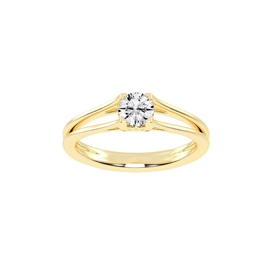 Solinella VShape Prong Round Cut Lab Diamond Ring