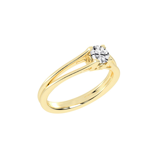 Solinella VShape Prong Round Cut Lab Diamond Ring