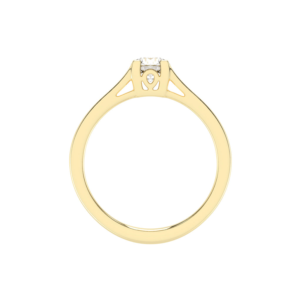 Solinella VShape Prong Round Cut Lab Diamond Ring