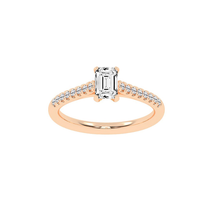 Valovon Shared Prong Round Cut Lab Diamond Ring