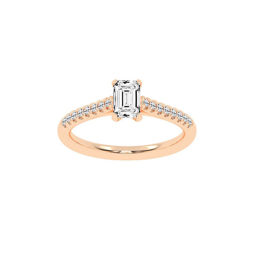 Valovon Shared Prong Round Cut Lab Diamond Ring
