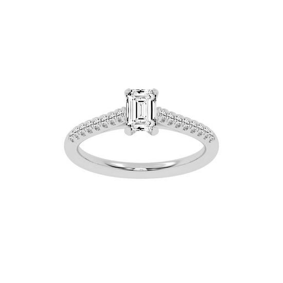 Valovon Shared Prong Round Cut Lab Diamond Ring