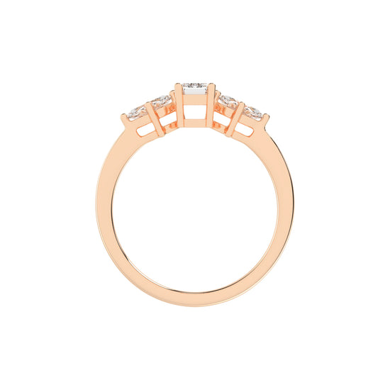 Trivelle classic trilogy emerald cut lab diamond ring