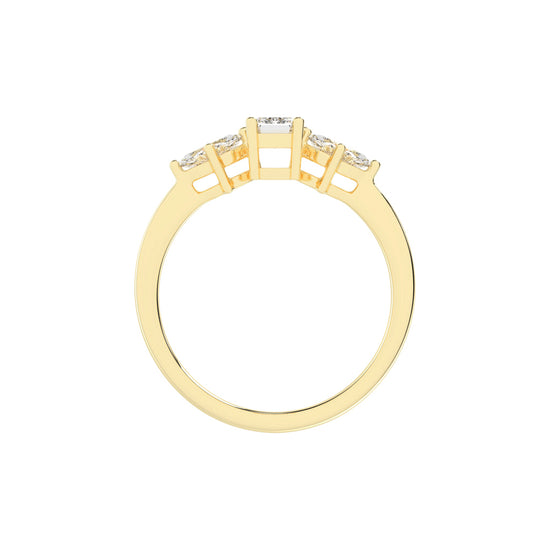 Trivelle classic trilogy emerald cut lab diamond ring