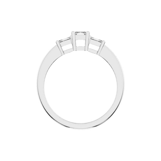 Triamira Emerald Cut Three Stone Lab Diamond Ring