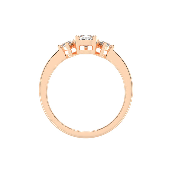 Triadiva Pear Cut Three Stone Lab Diamond Ring