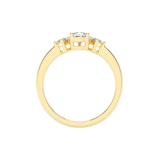 Triadiva Pear Cut Three Stone Lab Diamond Ring
