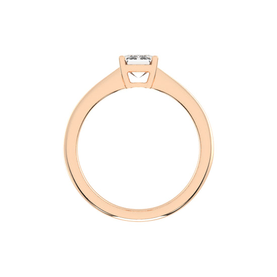 Solione emerald cut solitaire lab diamond ring