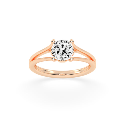 Soltrielle cushion cut solitaire lab diamond ring