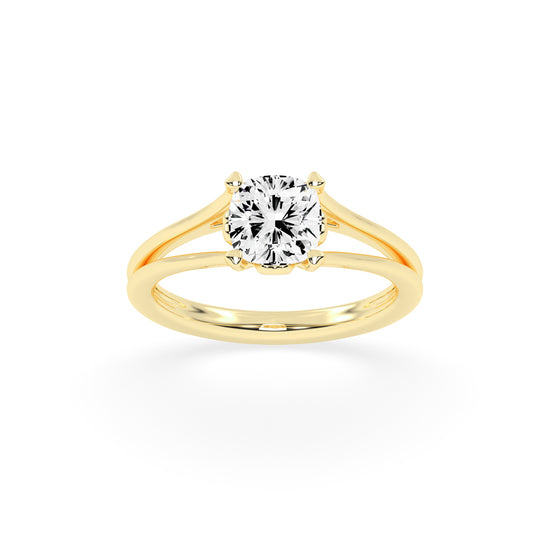 Soltrielle cushion cut solitaire lab diamond ring