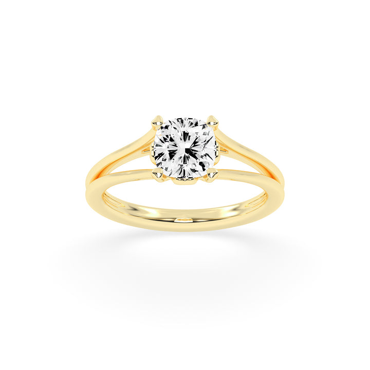 925 Silver 18K Gold Plated Solitaire Diamond-Style Ring – Elegant Designer Jewellery