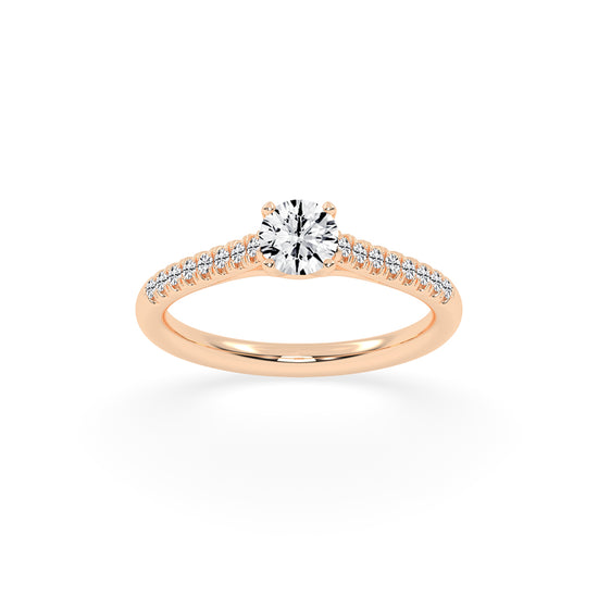 Sidianaire cathedral pear cut side stone lab diamond ring
