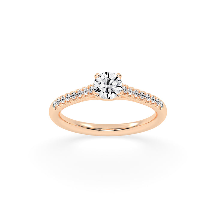 Sidianaire cathedral pear cut side stone lab diamond ring