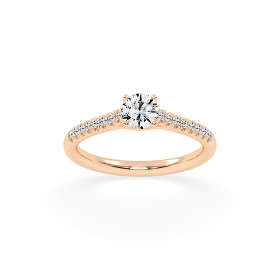 Sidianaire cathedral pear cut side stone lab diamond ring