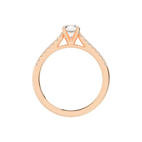 Sidianaire cathedral pear cut side stone lab diamond ring
