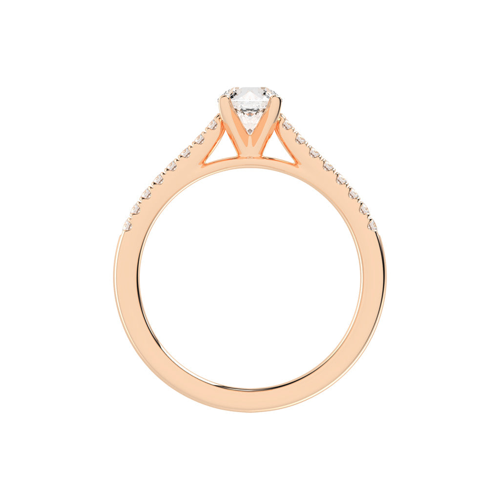 Sidianaire cathedral pear cut side stone lab diamond ring