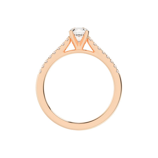 Sidianaire cathedral pear cut side stone lab diamond ring