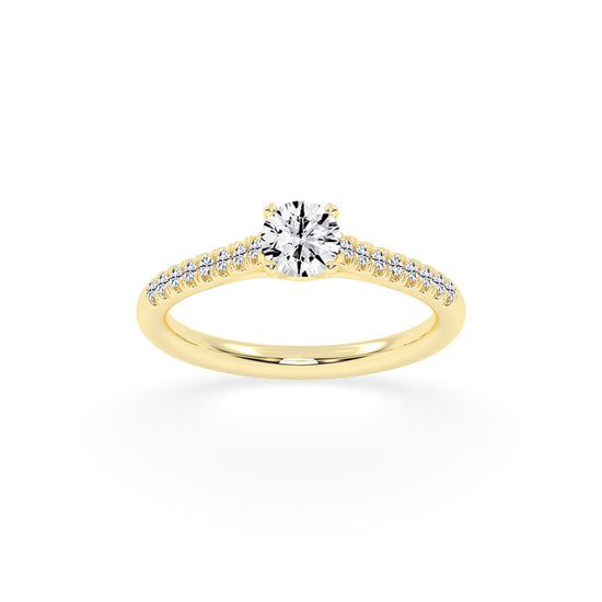 Sidianaire cathedral pear cut side stone lab diamond ring