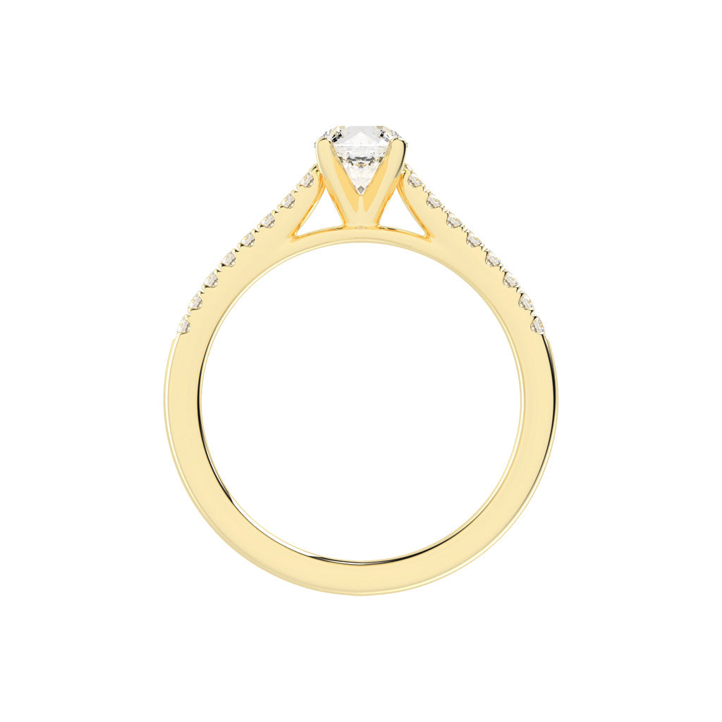 Sidianaire cathedral pear cut side stone lab diamond ring