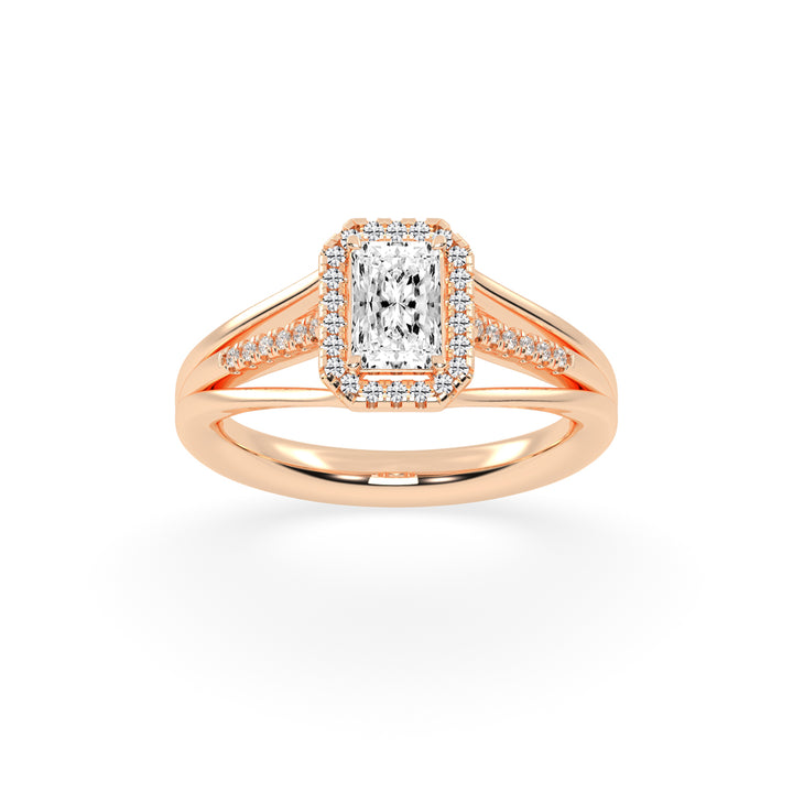 Elysira Split shank radiant cut classic lab diamond ring