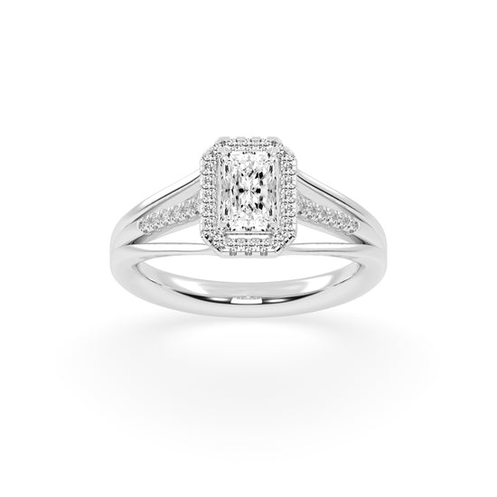 Elysira Split shank radiant cut classic lab diamond ring