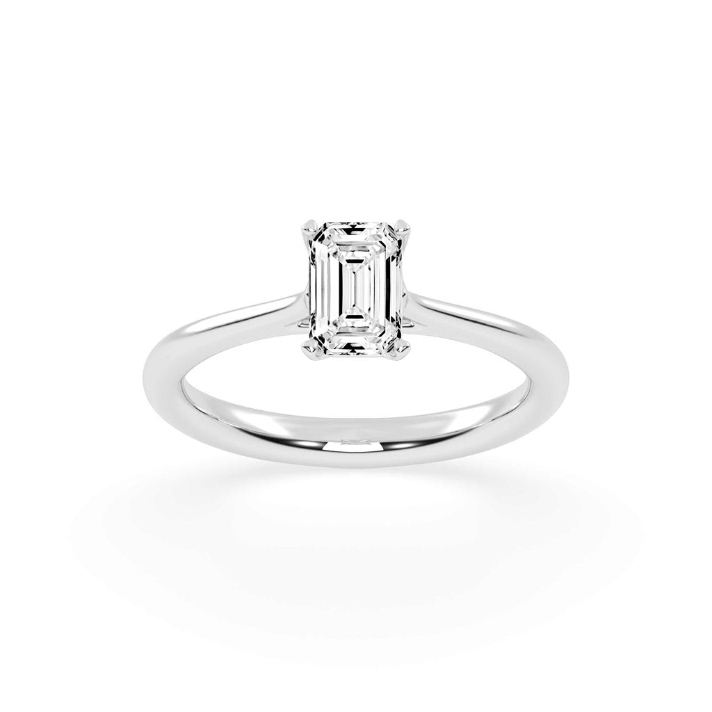 Solaveris Emerald cut solitaire lab diamond ring