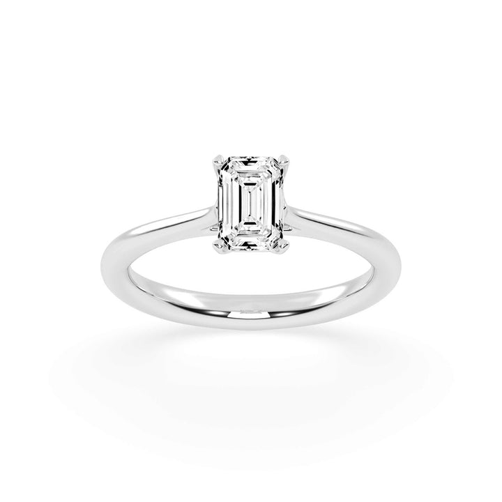 Solaveris Emerald cut solitaire lab diamond ring
