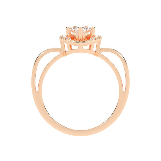 Delamira reversed tapred marquise cut delicate lab diamond ring
