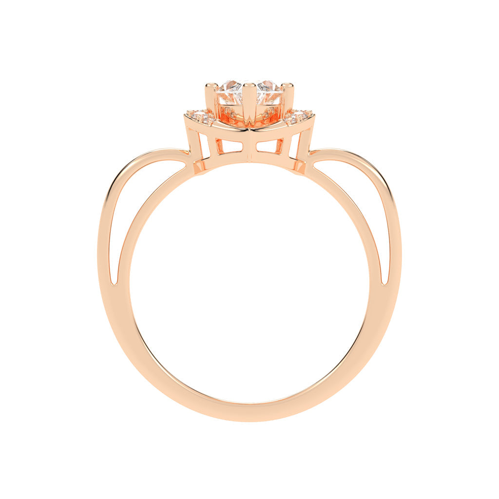 Delamira reversed tapred marquise cut delicate lab diamond ring