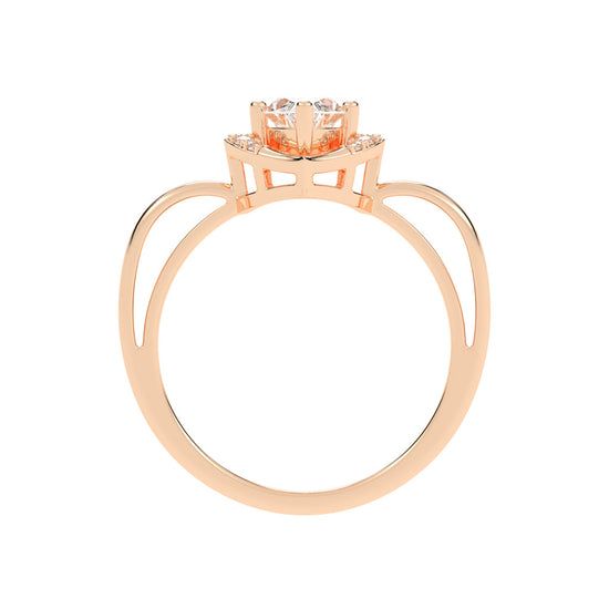 Delamira reversed tapred marquise cut delicate lab diamond ring