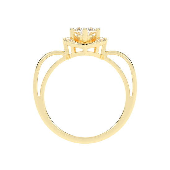 Delamira reversed tapred marquise cut delicate lab diamond ring