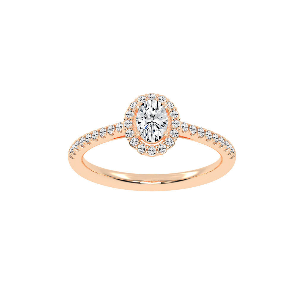 Halivia shared prong oval cut halo lab diamond ring