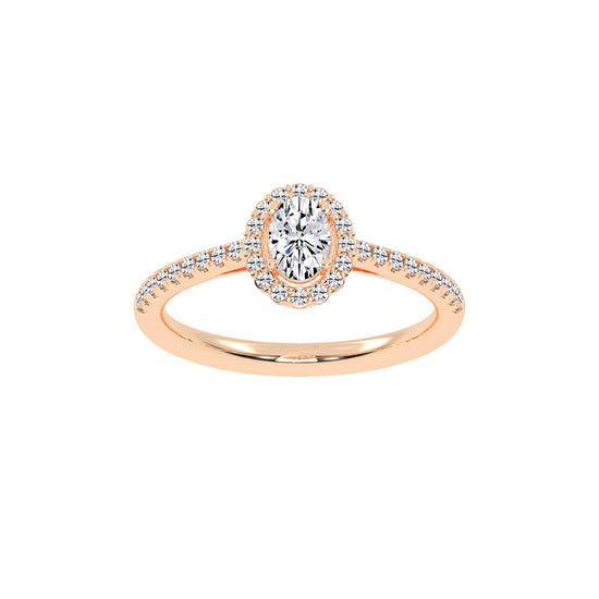 Halivia shared prong oval cut halo lab diamond ring