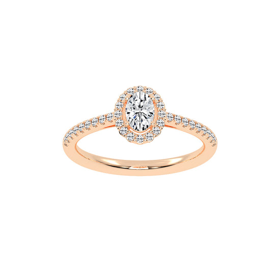 Halivia shared prong oval cut halo lab diamond ring