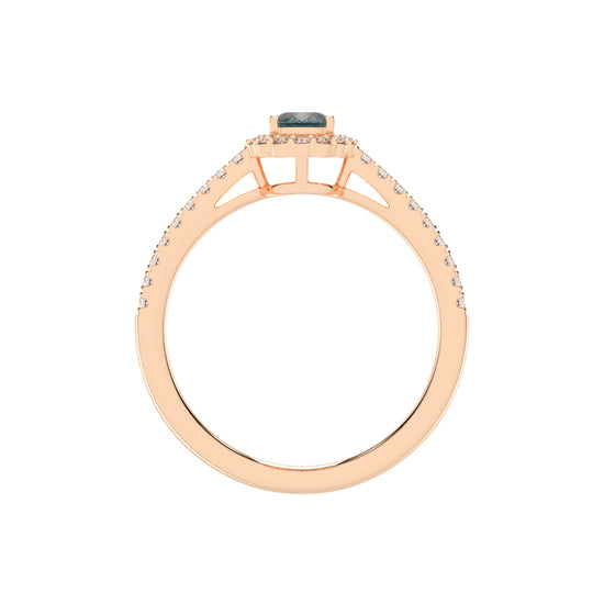 Halivia shared prong oval cut halo lab diamond ring
