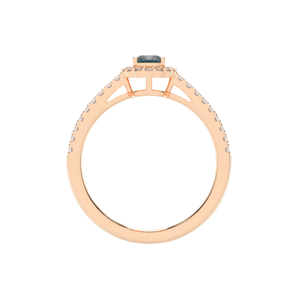 Halivia shared prong oval cut halo lab diamond ring
