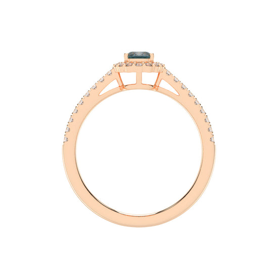 Halivia shared prong oval cut halo lab diamond ring