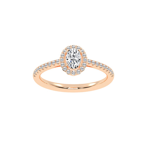 Halivia shared prong oval cut halo lab diamond ring