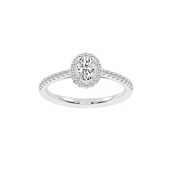Halivia shared prong oval cut halo lab diamond ring