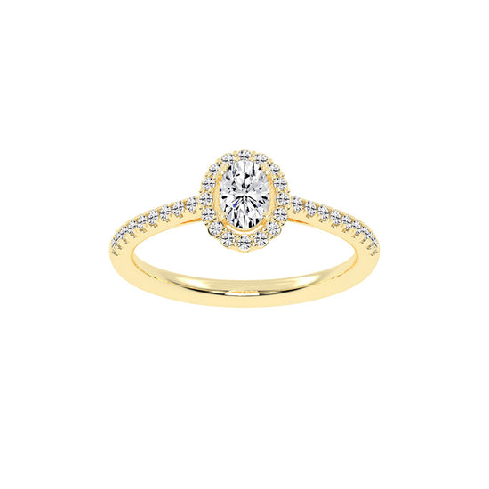 Halivia shared prong oval cut halo lab diamond ring
