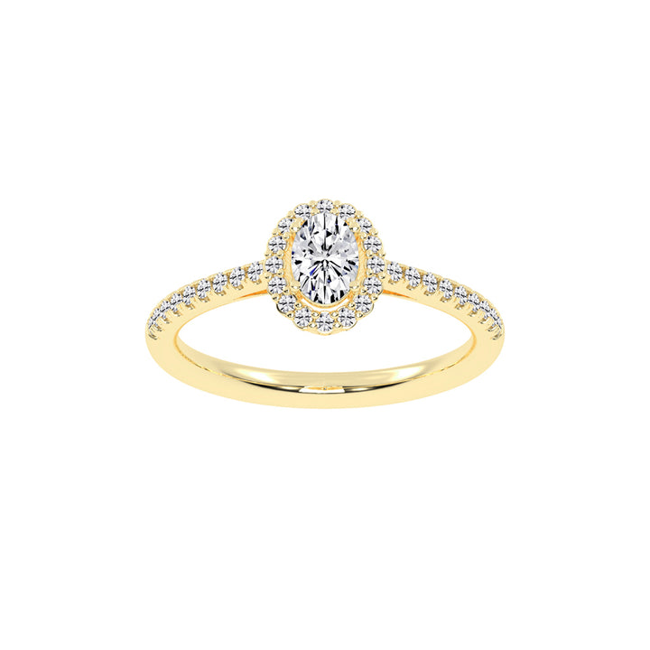 Halivia shared prong oval cut halo lab diamond ring