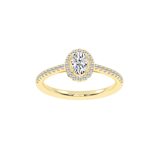 Halivia shared prong oval cut halo lab diamond ring