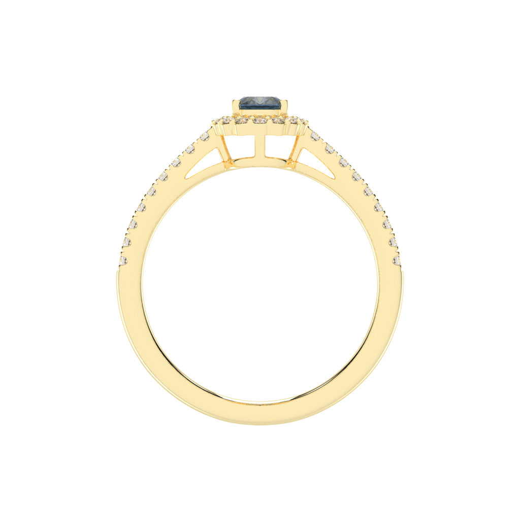 Halivia shared prong oval cut halo lab diamond ring