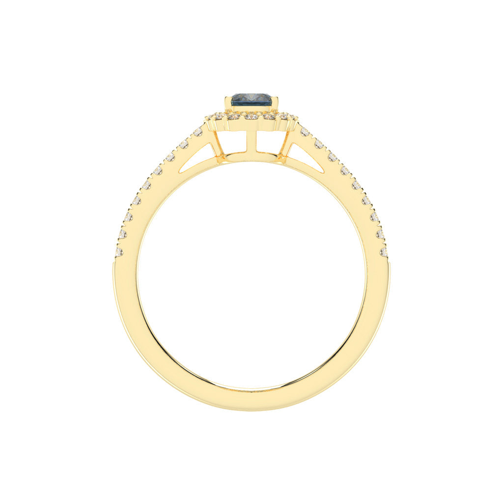 Halivia shared prong oval cut halo lab diamond ring