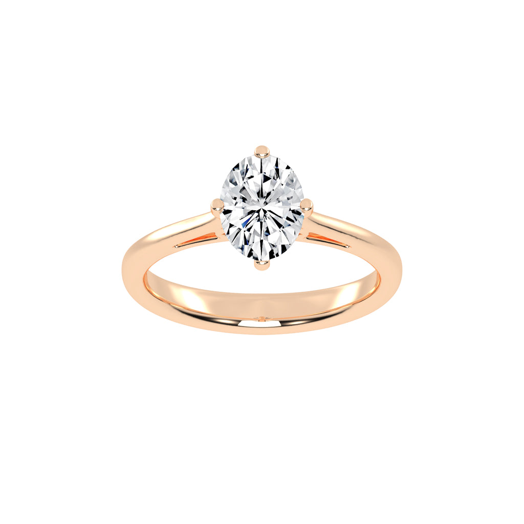 Solentis oval cut solitaire lab diamond ring