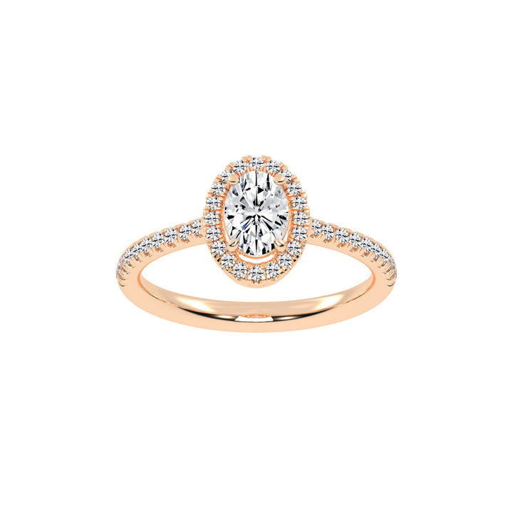 Halireva oval cut halo lab diamond ring